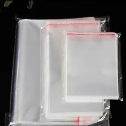 200Pcs Resealable Cellophane OPP Poly Bags Clear Self Adhesive Seal Plastic Packaging Storage Bags 8X12cm/10x15cm