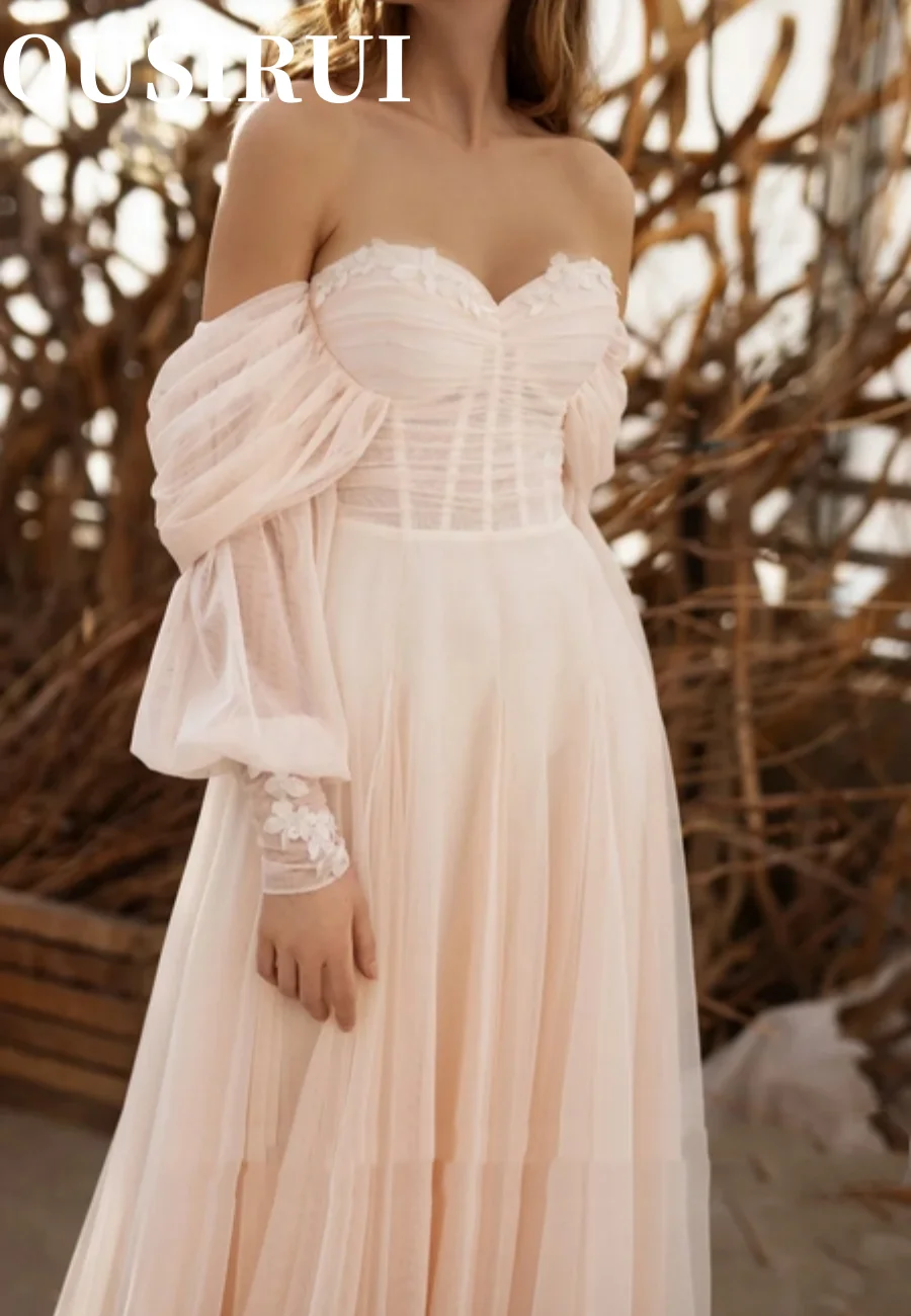 2 peças de vestido de casamento Boho com alças de espaguete, vestido de chiffon marfim, linha A, branco, princesa, praia, noiva, novo, 2024