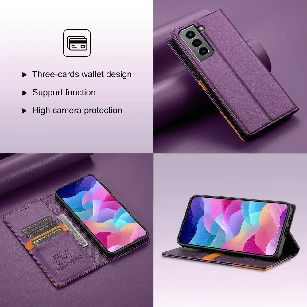 Luxus Fall RFID Leder Buch Coque für Samsung Galaxy S26 S25 Ultra S24 S23 S22 S21 S20 FE S 21 Plus 23 FE25 Rand Flip-Cover – Detail 9