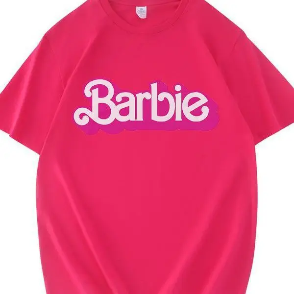 

Barbie The Movie Cute Kawaii Manga Y2k Anime Barbie T Shirt Women Round Neck T-shirts Clothes Cotton Short Sleeve Couple Tops