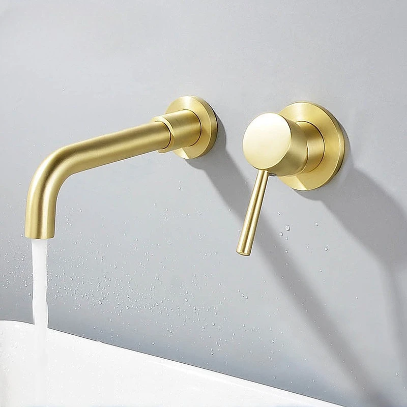 Brass concealed wall-mounted bath basin mixer tap Bathroom in-wall recessed washbasin hot and cold mixer tap
