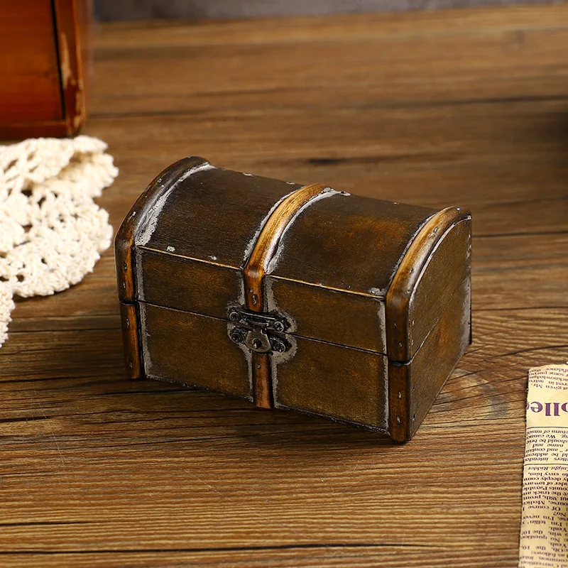 

Vintage Wooden Jewelry Box - Elegant Display Case for Necklaces & Rings, Home/Shop Decor Storage Organizer