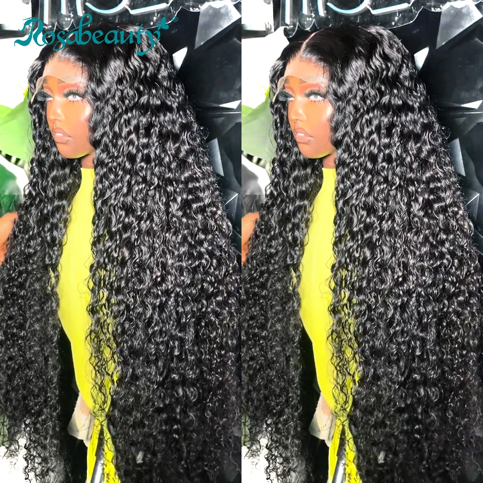 Rosabeauty Glueless Ready To Go 5X5 Closure Pre Cut Curly Lace Wigs Human Hair Deep Wave Front Frontal Wig For Women