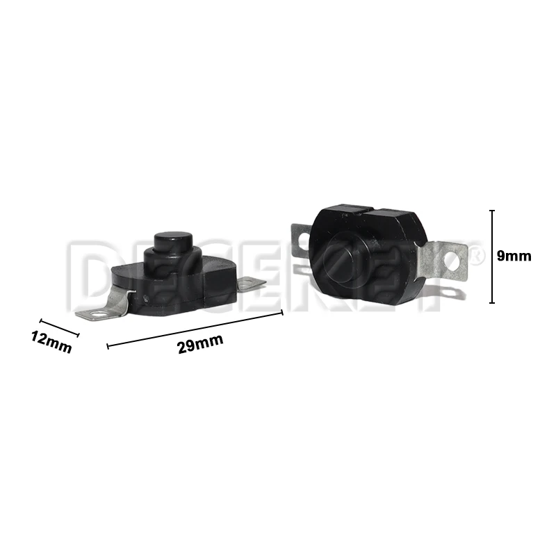 10PCS Push Button Switch 1712KD 30V 1A Flashlight Switch LOCK 17X12X9.5MM Table lamp Switch Flashlight Button Switch ON-OFF