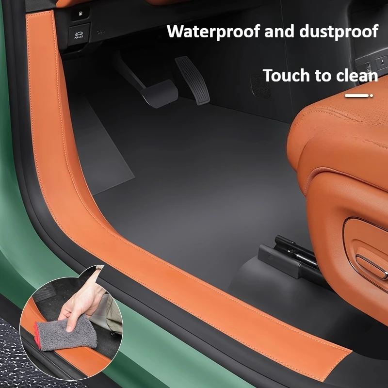 For GAC Trumpchi S7 2025 2026 Leather Threshold Protection Strip Car Door Protective Stickers Anti-step Interior Accessories