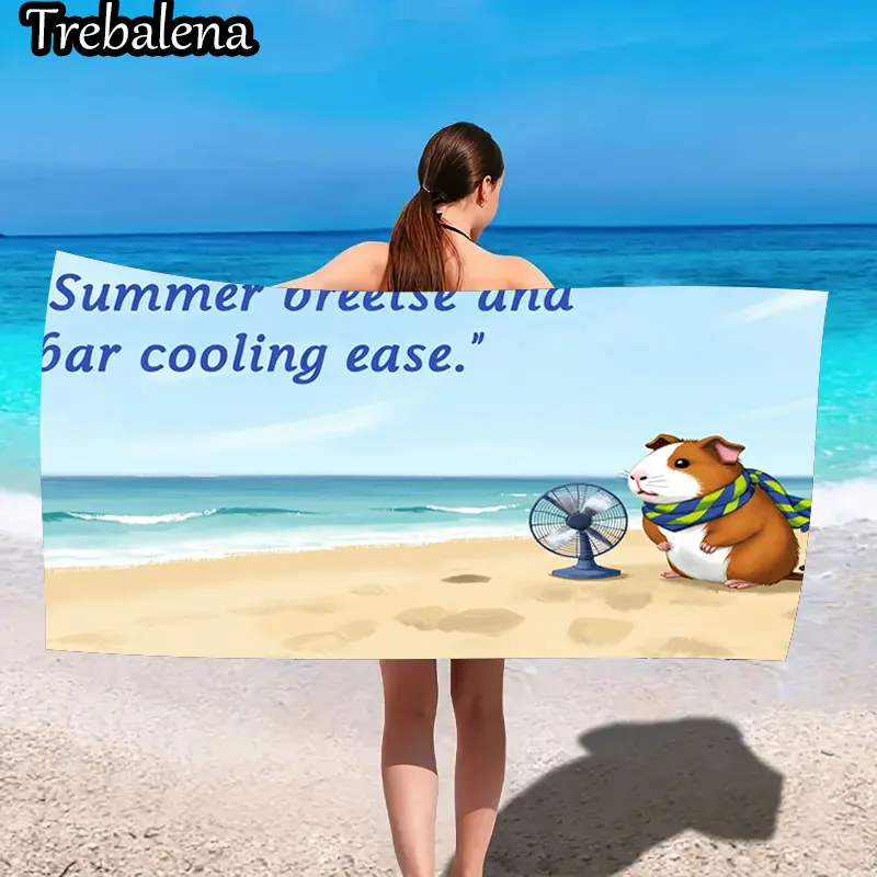 

30*60inch Ultra-Soft Beach Towel with Summer Breeze Beach Towel Guinea Pig Fan Design
