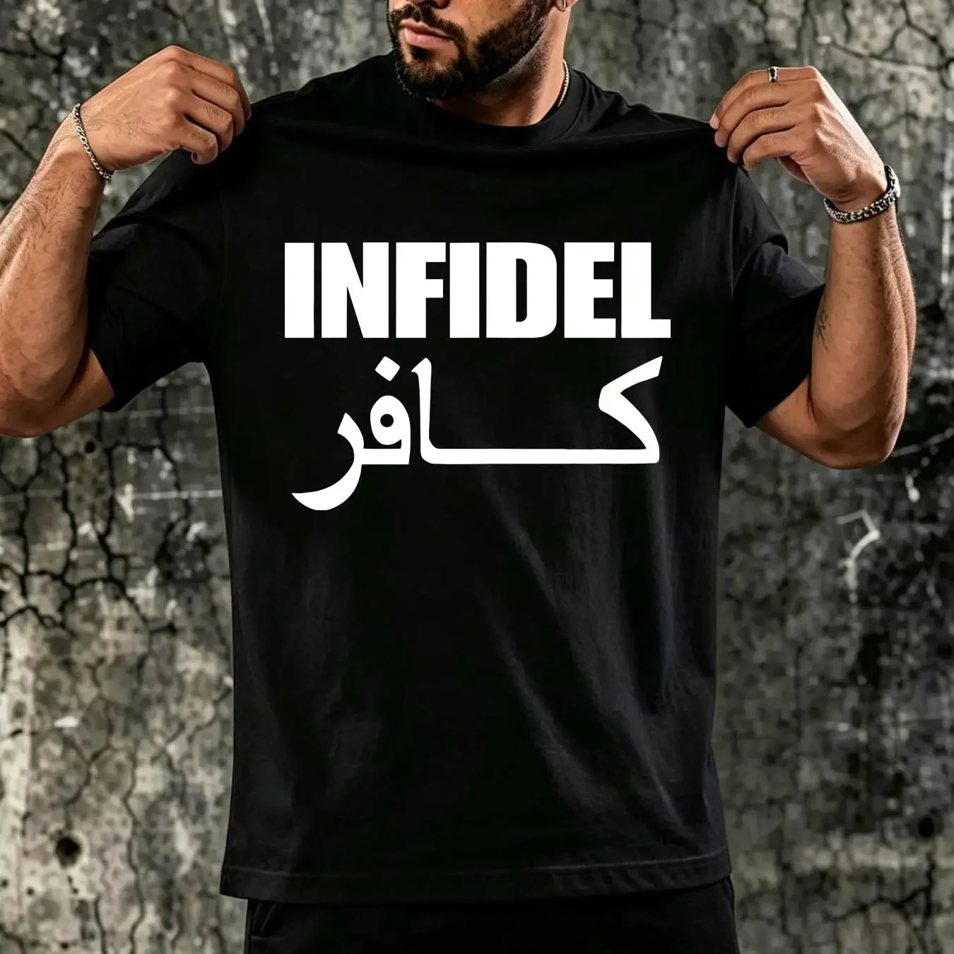 washed T Shirt Infidel 2A second amendment vintage Washed Stylish Comfortable Soft Stretched Versatile graphic fashion Slightly