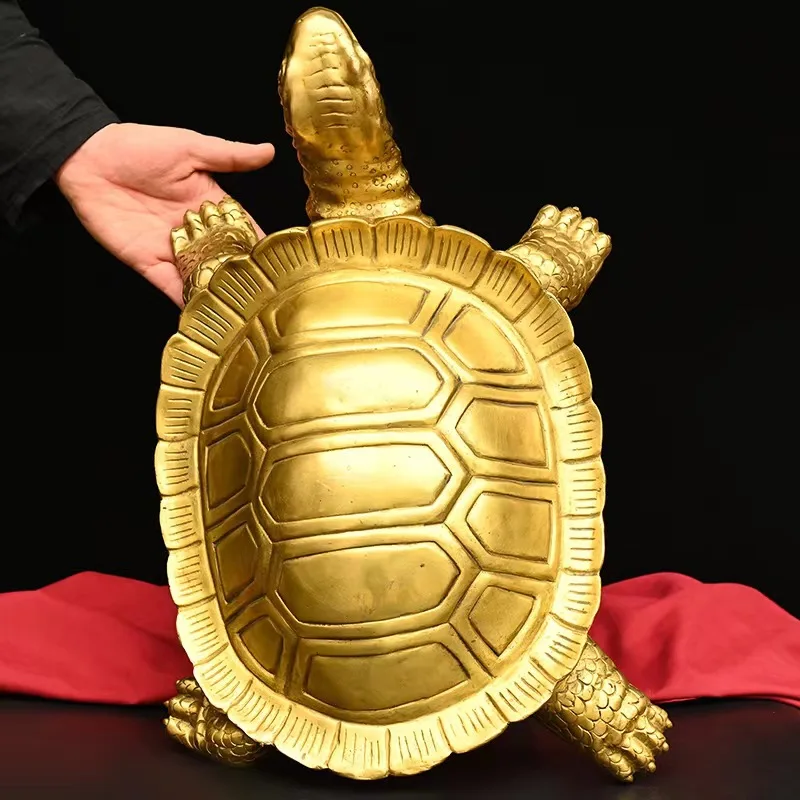 Large Brass Turtle Home Decoration Office Desk Metal Ornament Practical Craft Copper Turtle