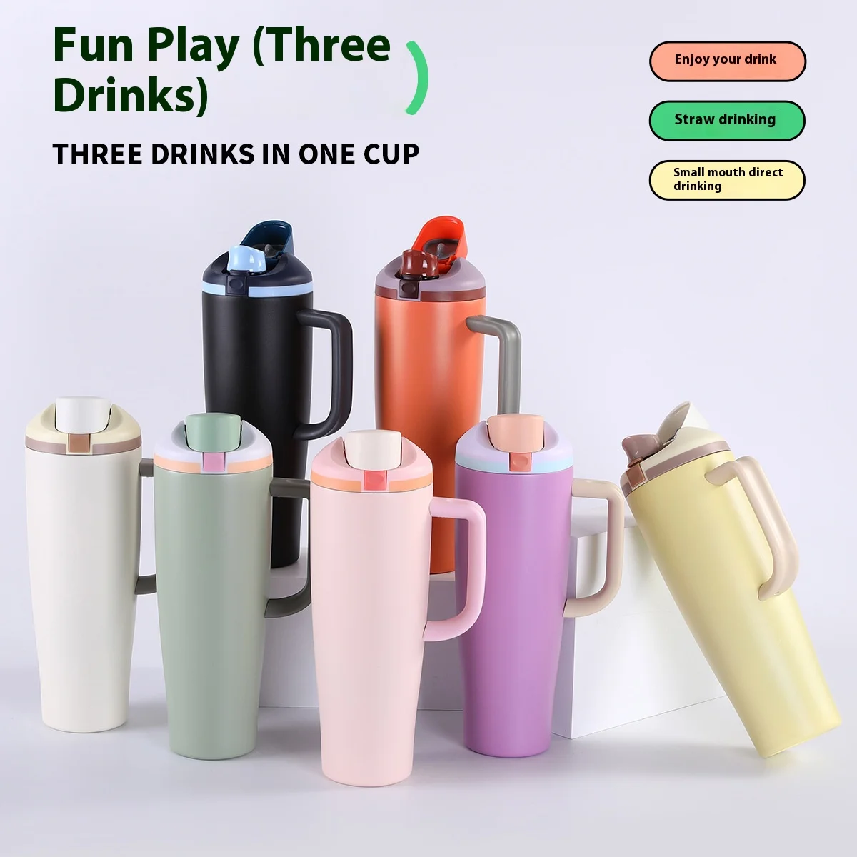 Portable Car Cup 304 Stainless Steel Insulated Cup Outdoor Cold Preservation Sports Water Bottle for Cold and Heat Preservation