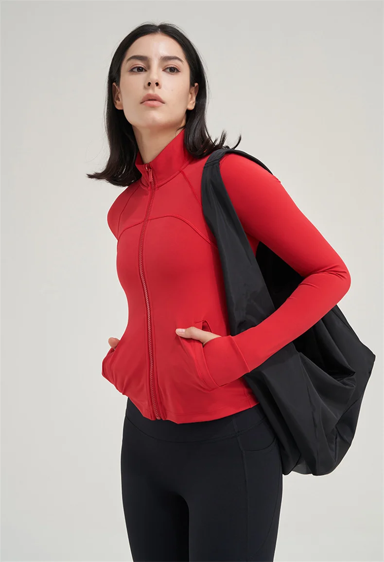 TRY TO BN Yoga Long Sleeve Coat Zipper Loose Sports Tops Breathable Sunscreen T Shirt Workout Women Running Gym Clothing Fitness