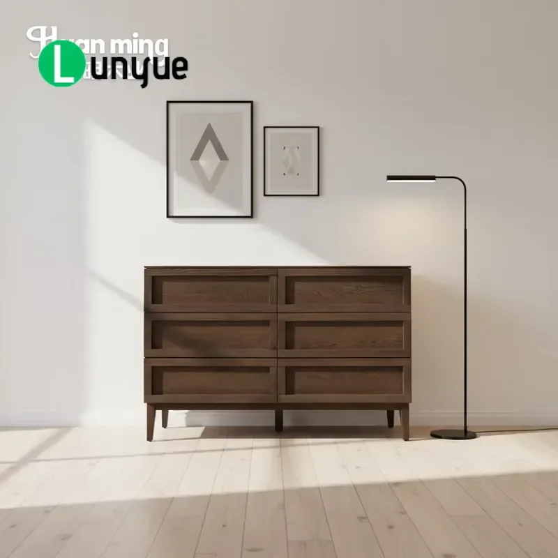 Italian Style Modern Simple Oak Chest of Drawers Luxury Light Slate Sideboard for Dining Room Living Room Decoration