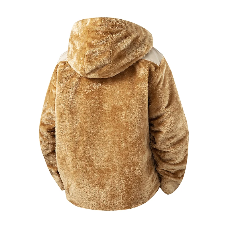 الرجال جديد هوديي بلوزات الشتاء لامب الكشمير سميكة الدافئة بلوزات عادية مقنع سترة موضة منفذها سستة معاطف دافئة