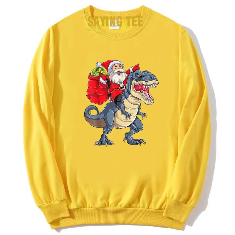 Dinosaurier t Rex Weihnachten Santa Jungen Männer Weihnachten Squad Pullower Sweatshirt niedlichen Langarm T-Shirt Top Papa Ehemann Baumwolle Pullover – Detail 9