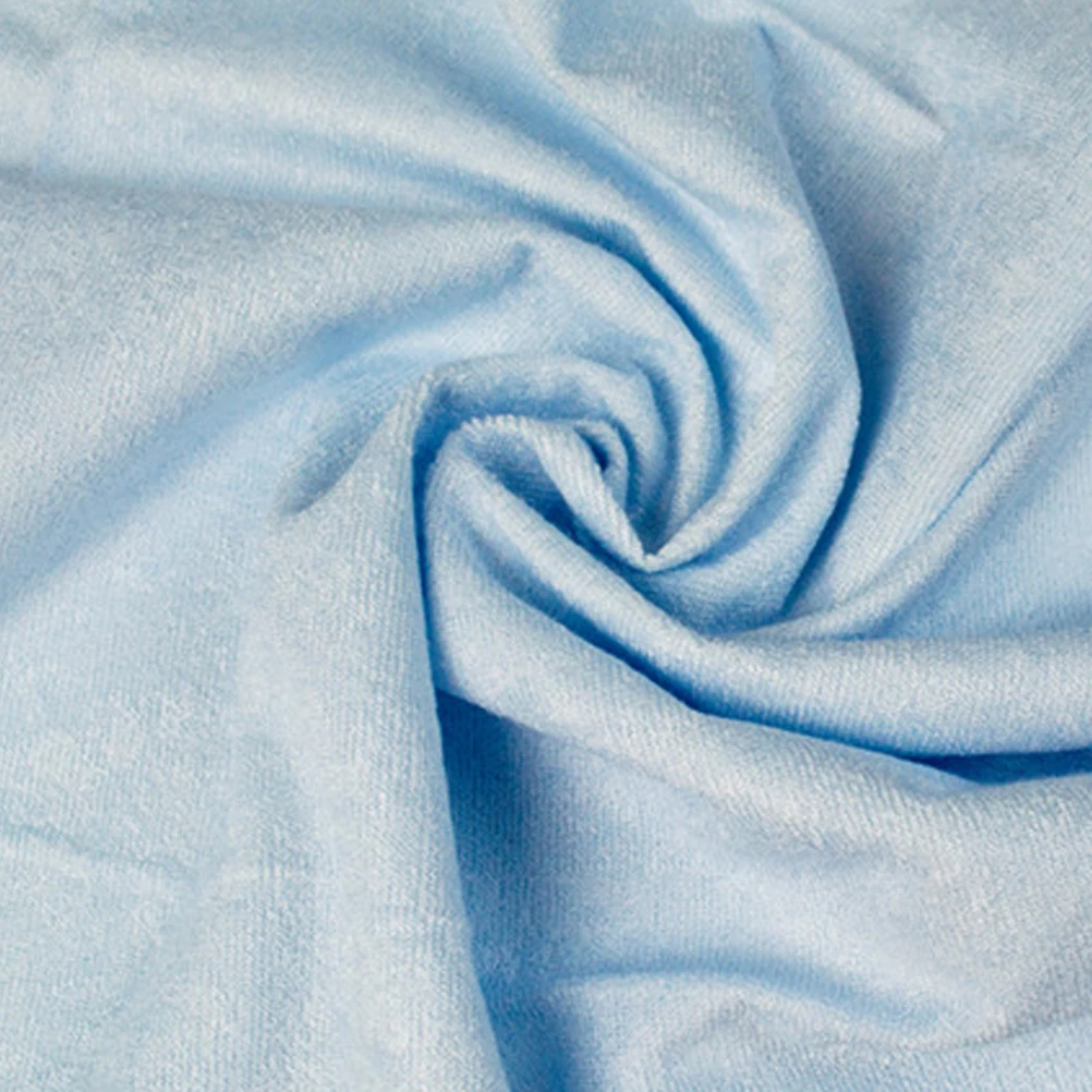 

Sky-Blue 50x70cm M Bamboo Fiber Waterproof Adult Bib Soft Comfortable Reusable Spill Protector for Elderly Patient Meal