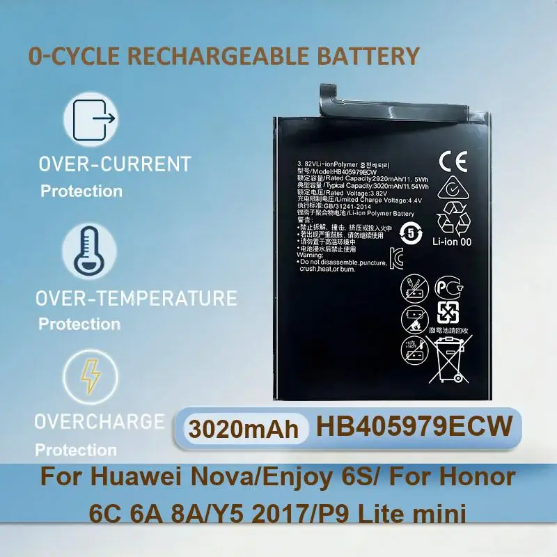 Battery For Huawei Nova/Enjoy 6S/ Honor 6C 6A 8A/Y5 2017/P9 Lite mini 90 REA-AN00 90Pro REP-AN00 P40 Pro ELS-AN00 ELS-TN00