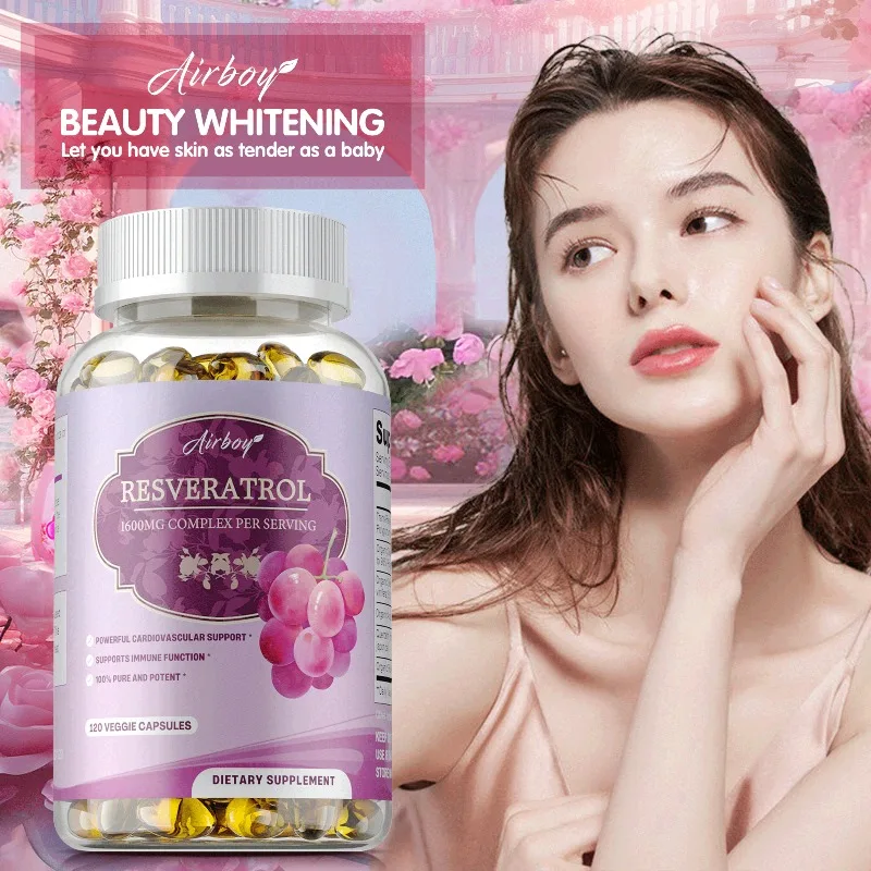 

Resveratrol Capsules - Support Cardiovascular Health, Anti-aging, Antioxidants, Improve Immunity, and Promote Smooth Skin