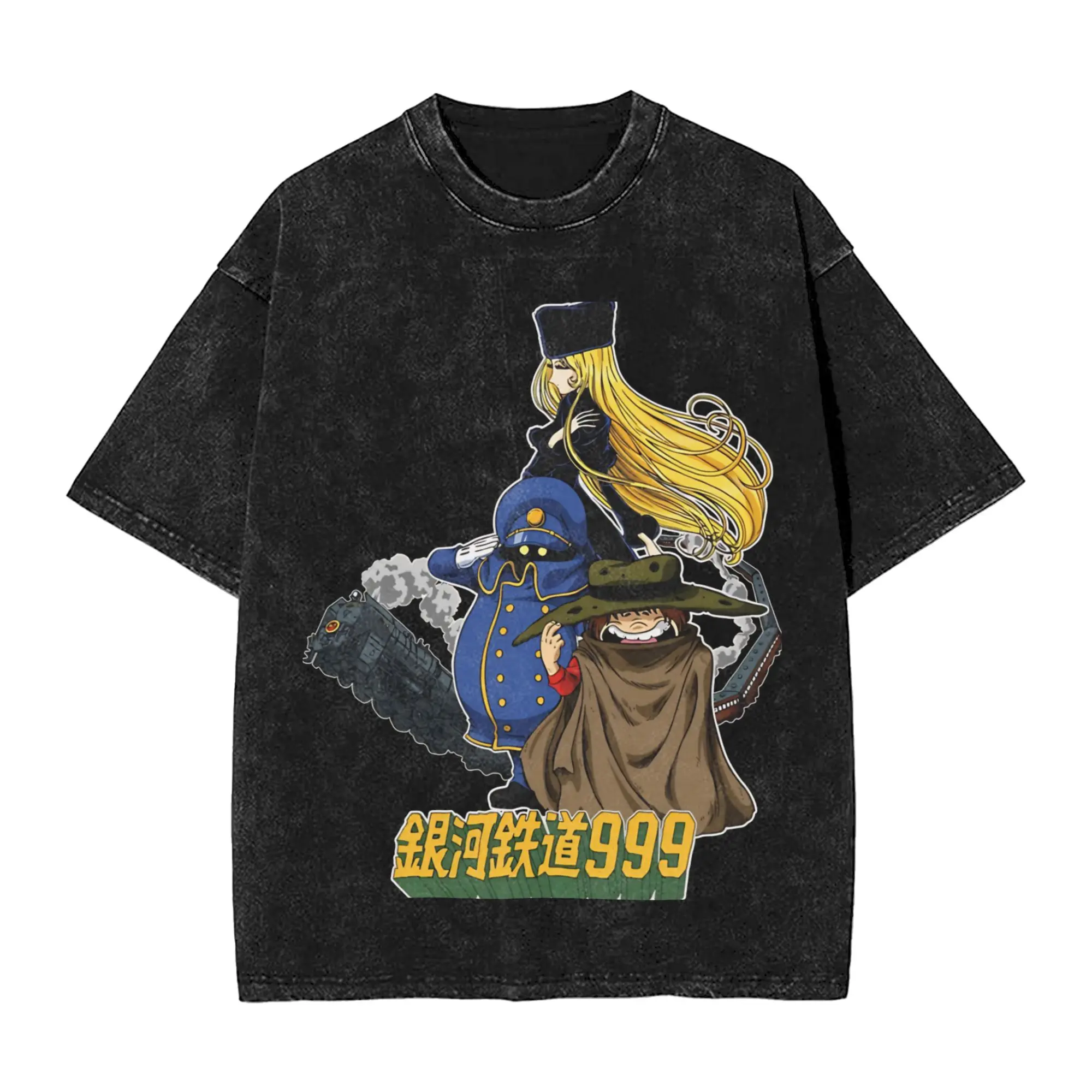 Galaxy Express 999 T Shirt  Hipster T Shirts Short-Sleeved Vintage Tshirt Summer Cotton O Neck Oversized Top Tees