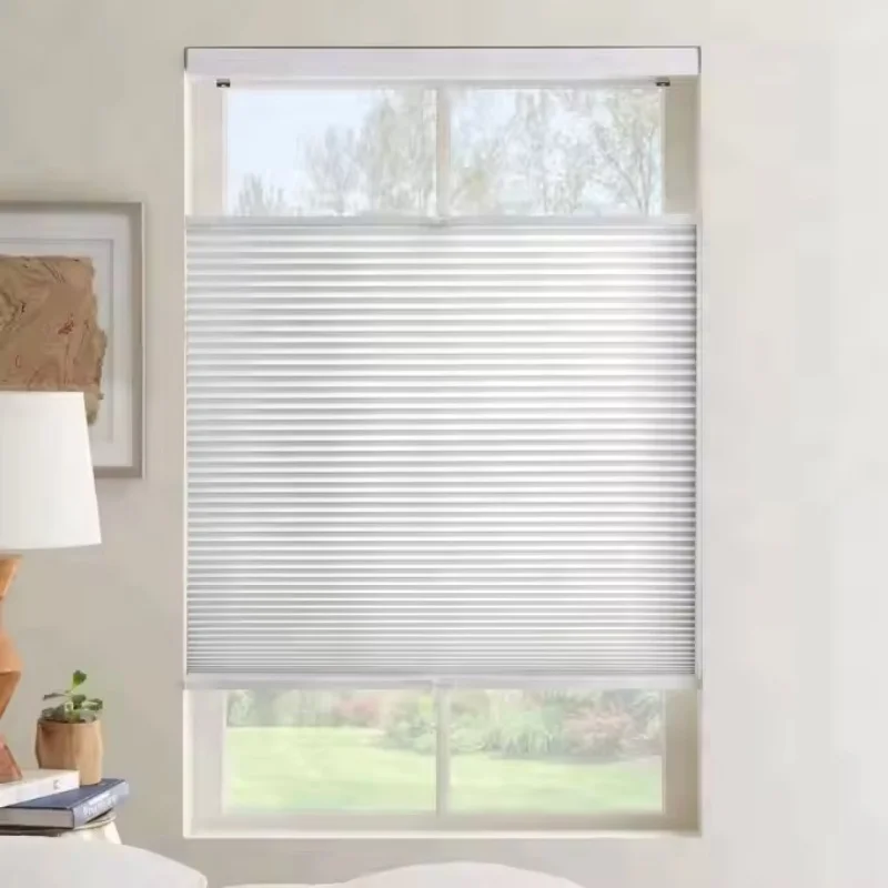 china factory wholesale cordless dirt-proof top down and bottom up child safety manual spring control honeycomb blinds for home