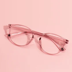 Clear Women Small TR90 Round Full Rim Glasses Frame Transparent Spectacle For Prescription Myopia Lenses and Reading