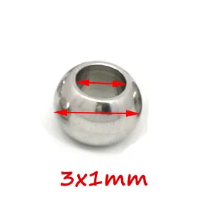 100 Stück 2 mm-12 mm Edelstahlperlen Europäische Kugelperlen mit Großem Loch für Schmuckherstellung DIY Armband Halskette