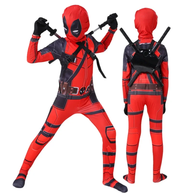 Deadpool Bodyguard Bodysuit Spiderman Cosplay Costumes Jumpsuit Children's Spider Man Miles Morales Superhero Halloween Carnival