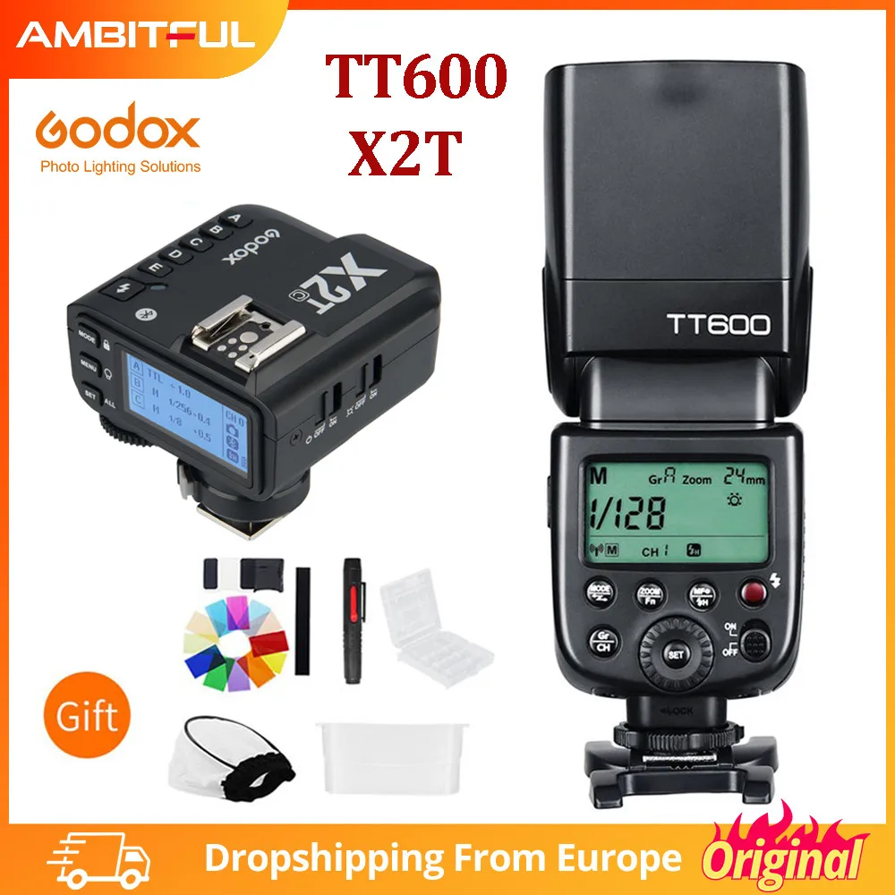 Godox TT600 2.4G Wireless Camera Flashes Speedlites With X2T Transmitter Trigger For Canon Nikon Fujifilm Pentax Olympus