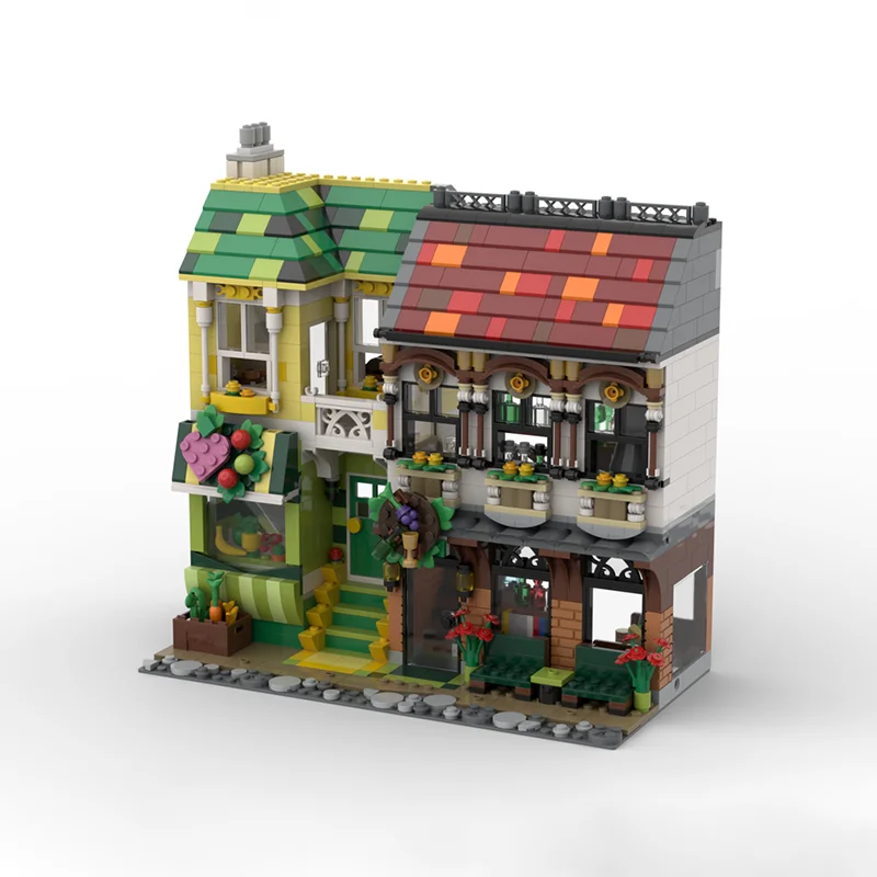 1312 قطعة MOC Casa De Vino Tinto الخالق مصمم نموذج بناء لعبة كتل العمارة هدايا عيد الميلاد لتقوم بها بنفسك فكرة إبداعية الطوب #4