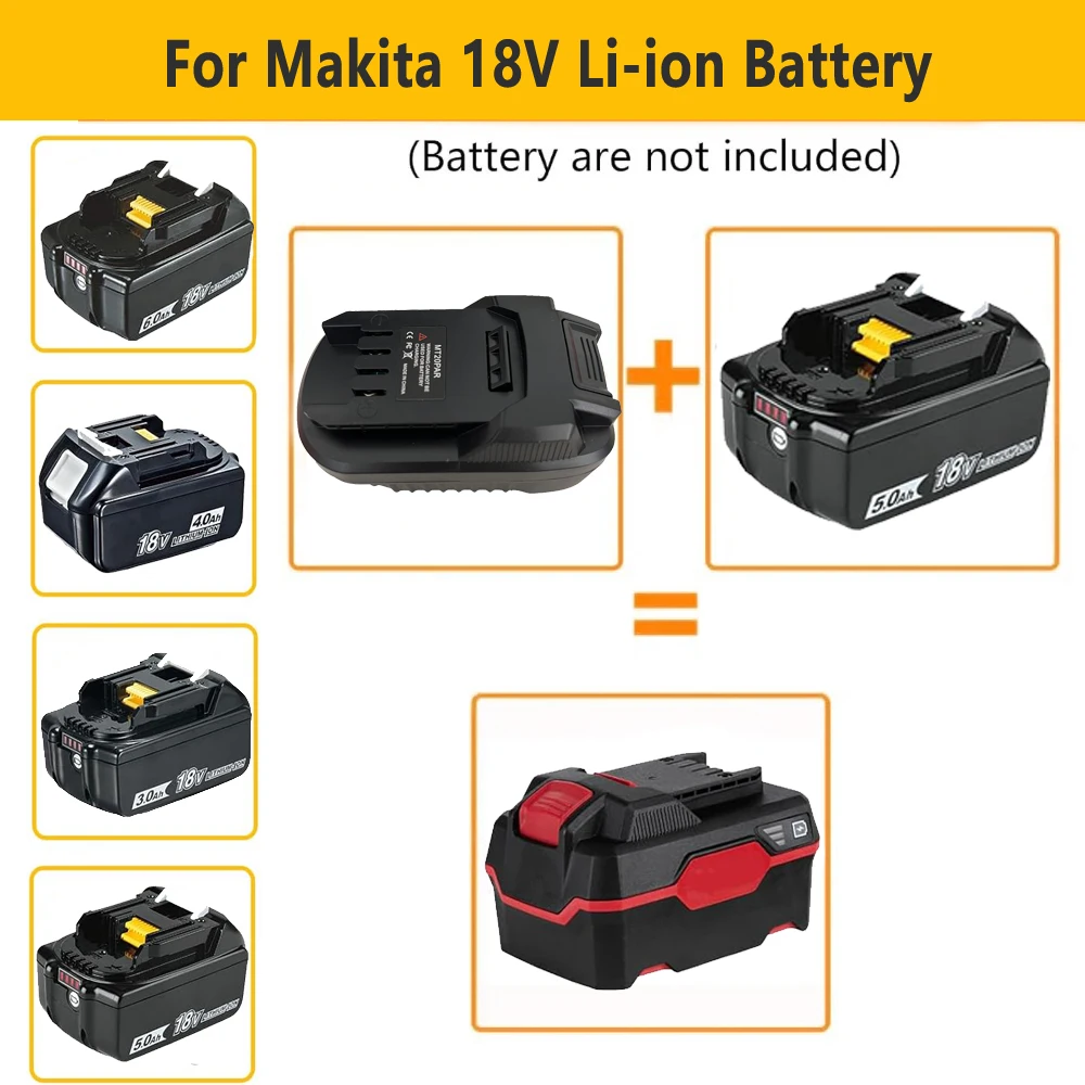 Konverter adaptor baterai untuk Makita 18V konverter baterai Li-ion Ke untuk Parkside 20V alat bor daya baterai Li-ion MT20PAR