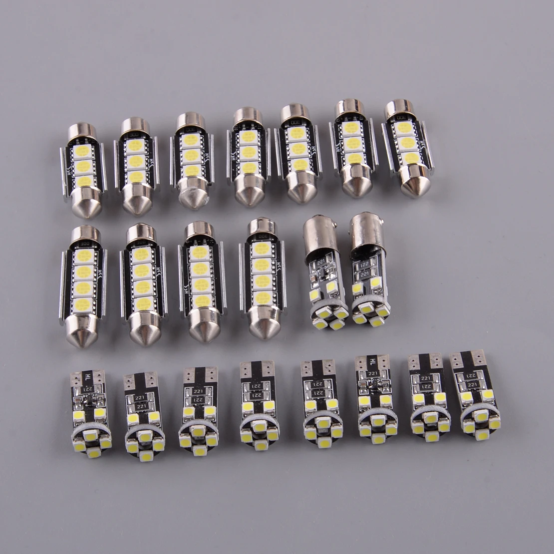 21pcs/Set Car Interior Light Reading Dome Map LED Lamp Bulb Fit for BMW 3 5 Series M5 E60 E61 E46 Sedan Coupe M3 2004 2005 12V