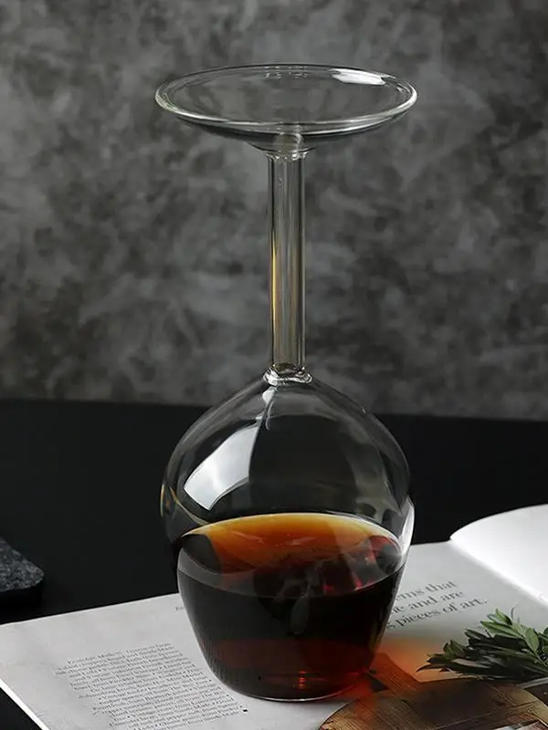 Upside Down Wine Glass Creative Upside Down Goblet Wine Cup Funny Party Glassware Modern Glassware Glass Inverted Wineglass