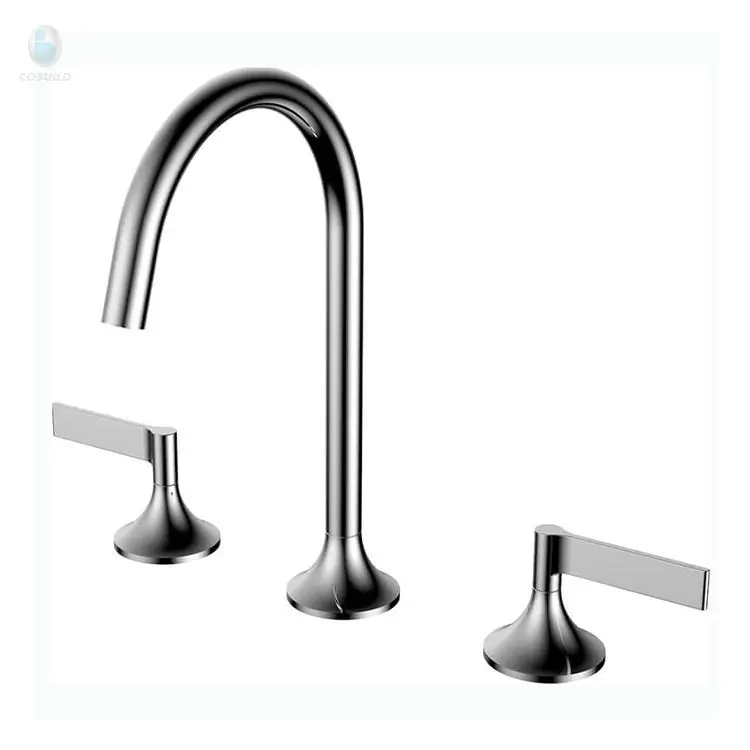 

Zc Роскошный хромированный смеситель для ванной комнаты с 3 отверстиями, сантехника с двойной ручкой, измерированный для приложений в спальне