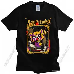 Funny Aggressive Retsuko T Shirt Men's O-Neck Japanese Manga Aggretsuko Printed Tee Tops Cotton Regular Fit T-Shirt Merch