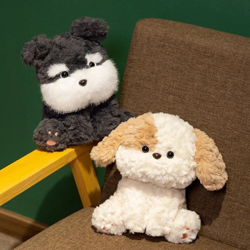 New1pc 20 سنتيمتر كلب جميل ألعاب من نسيج مخملي محشوة الحيوان أسود رمادي يجلس جرو بلوشيز لينة جدا محبوب دمية فتاة هدايا عيد الميلاد
