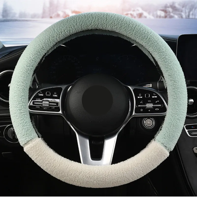 Universal O/D Shape Plush Car Steering-wheel Cover 38CM Sport styling Auto Steering Wheel Covers Anti-Slip 15 inches