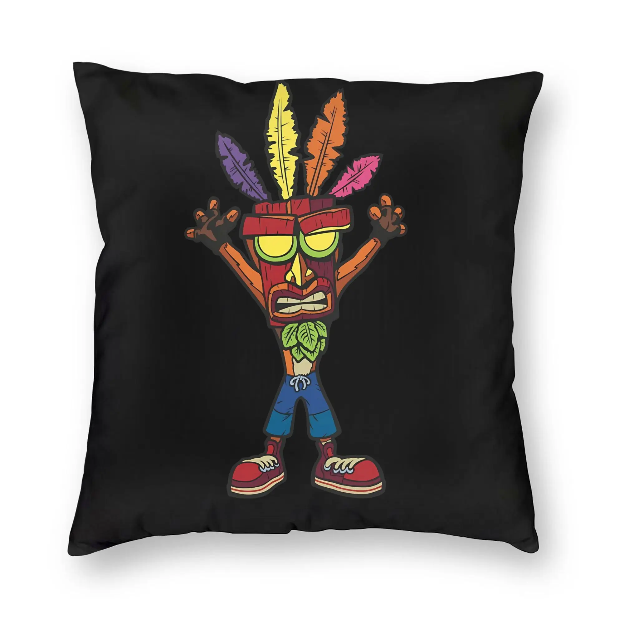 Crash Bandicoot Mask Icon Pillow Case  Fashion Pillow Cover Square Pillowcases For Living Room Bed Chair
