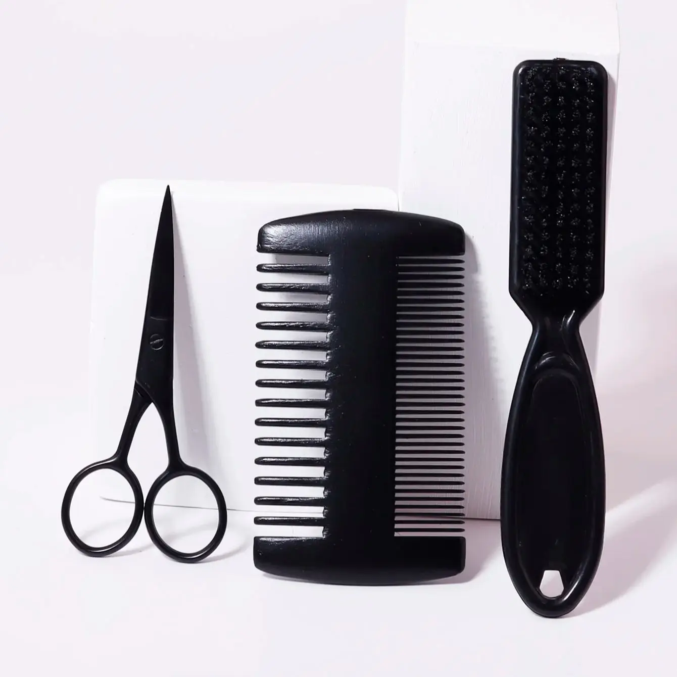 

3pcs men's beard beauty set, including men's beard brush, beard comb, and beard clipper,Special for real hair wigs