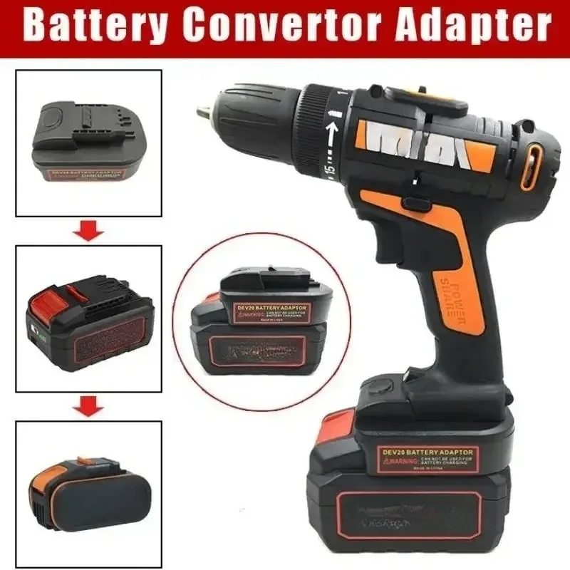 DVB18OWL Battery Converter Adapter  for Orange Worx 20V Small Foot Series Li-ion Battery Compatible for DV 20V Li-ion Battery