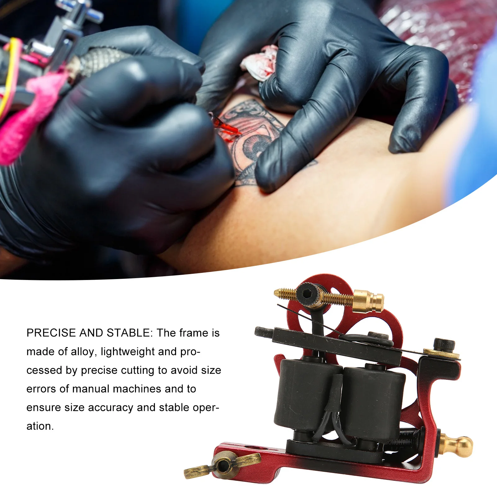 Tattoo Coil Machine Alloy 10 Wraps Liner Shader Lightweight Professional 5V Start Voltage Tattoo Machine