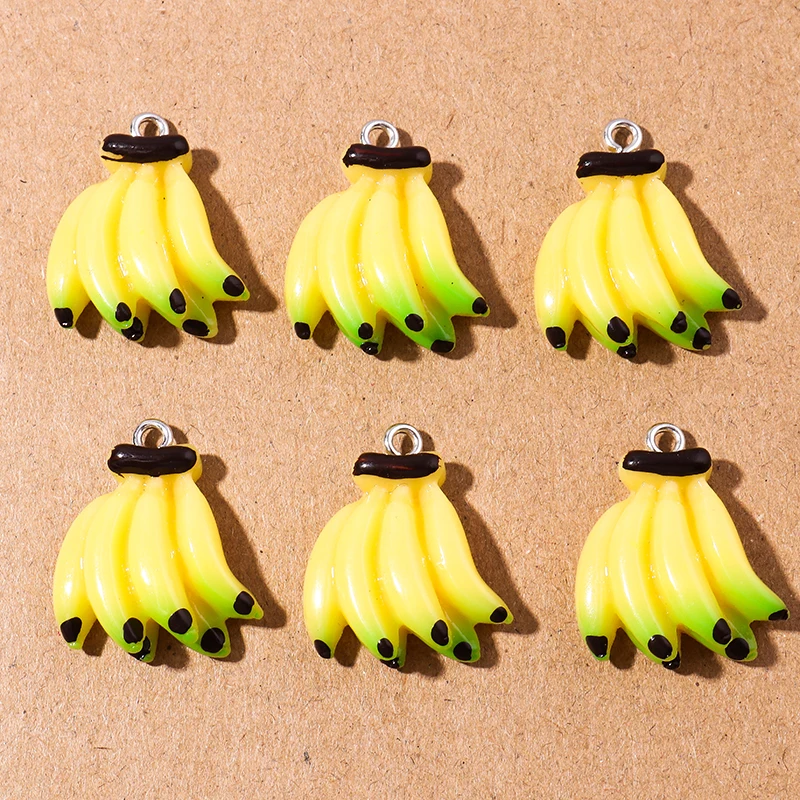 10pcs Cute Enamel Fruit  Charms for Jewelry Making Cherry Pineapple Banana Apple Charms Pendants for DIY Necklaces Earrings Gift