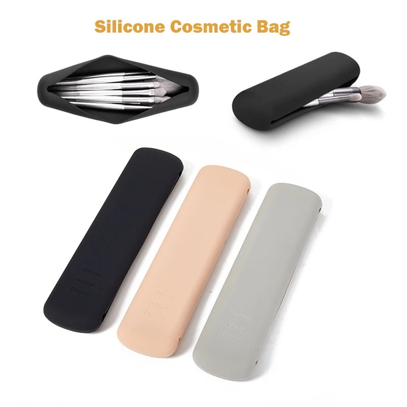 

Travel Makeup Brush Silicone Bag Holder Cosmetic Face Brushes Holder Organizer Beauty Organizer Toiletry Make Up Kit Box