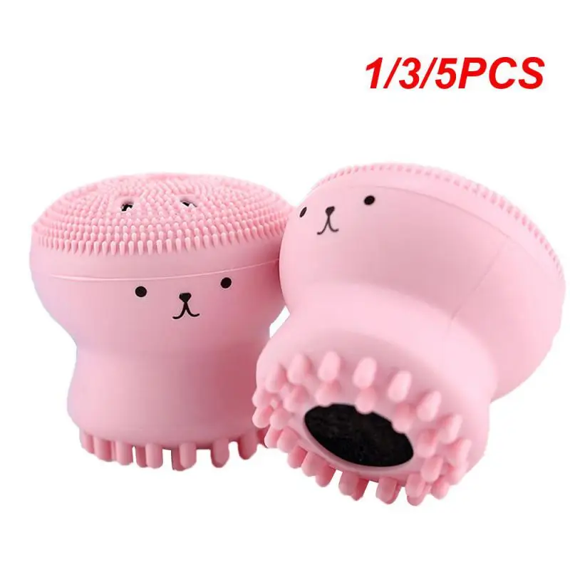 1/3/5PCS Silicone Face Washing Brush Face Cleansing Brush Facial Pore Cleanser Exfoliator Octopus Shape Skin Care Massage Wash