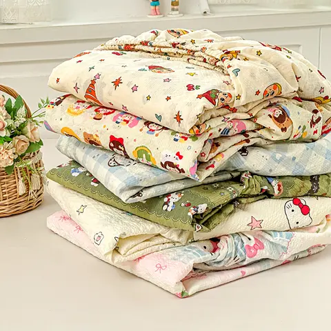 Cartoon Style Prints Adjustable Bottom Sheets 1.5-Person Bedspread With Elastic Bands Bed Sheet Cover Kawaii Fitted Sheet