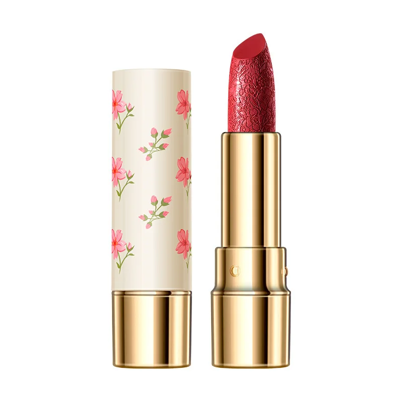 Sexy Matte Emboss Lipstick Waterproof Lasting Lipsticks Non-stick Velvet Lips Stick Sexy Red Lip Gloss Lips Makeup Cosmetics