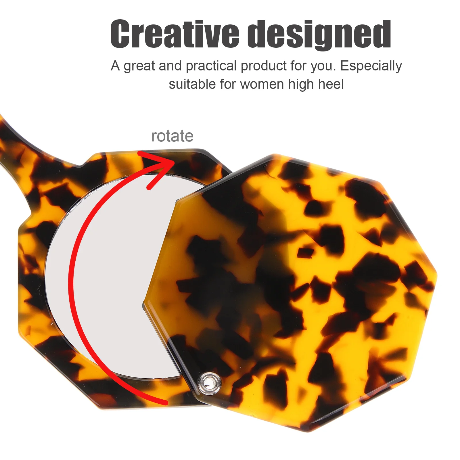 

TOVINANNA Handheld Vanity Mirror Portable LED Travel Compact Adjustable Vintage Glass Clear Reflection Lightweight