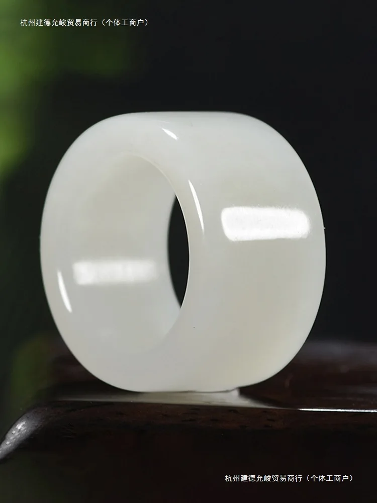Hotan White Sheep Fat Jade , Vintage Men'S Thumb Ring view 2