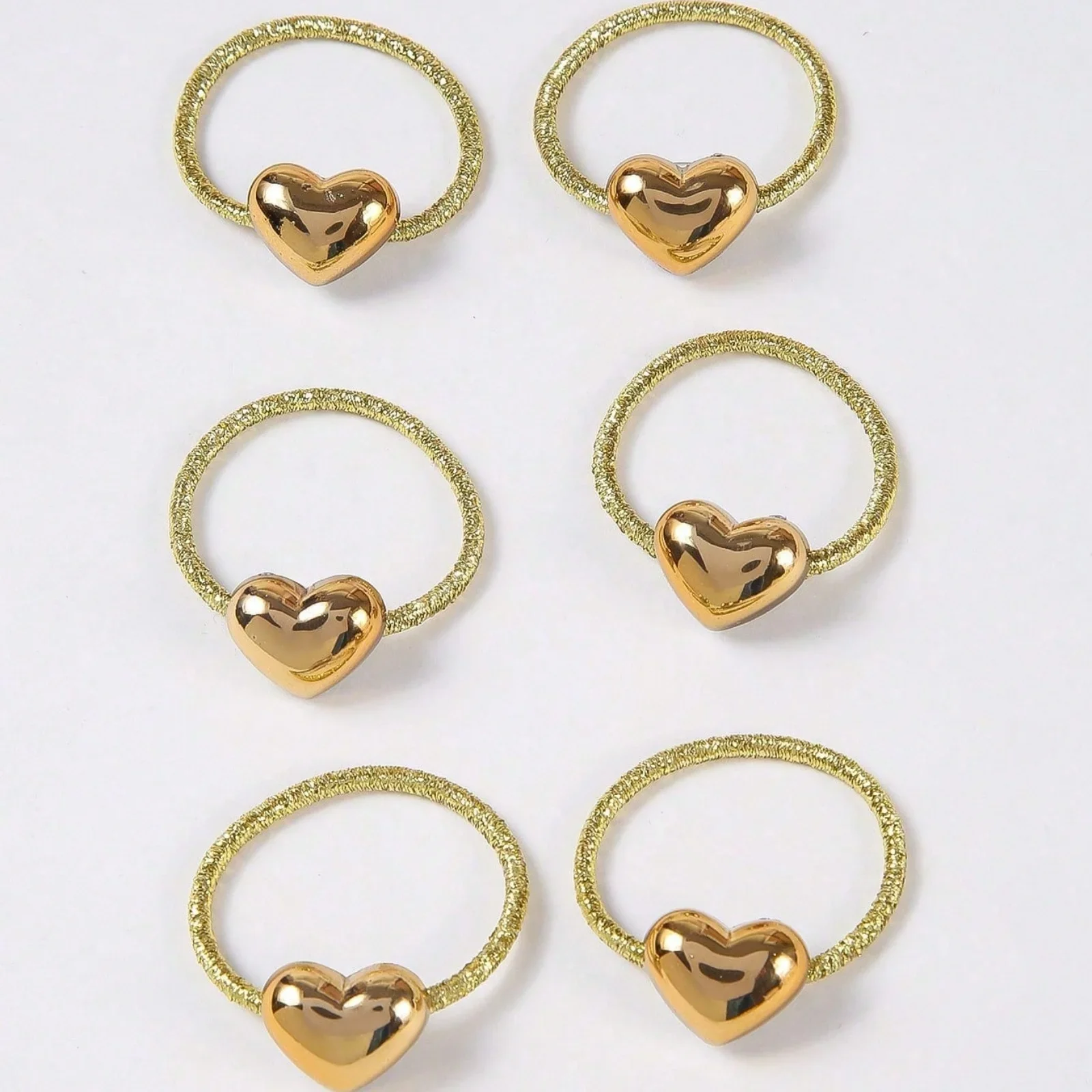 10 Buah Set Cincin Rambut Hati - Wrap Ring Gold ulasan dan harga