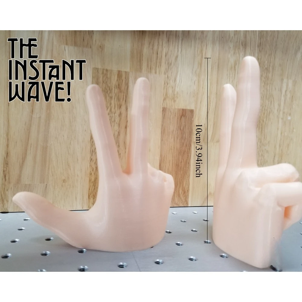 Funny Car Ornament 2-Finger Waving Hand Gesture Universal Dashboard Decor Prank Gift for Car Lovers Jeep Tesla Wave Accessory