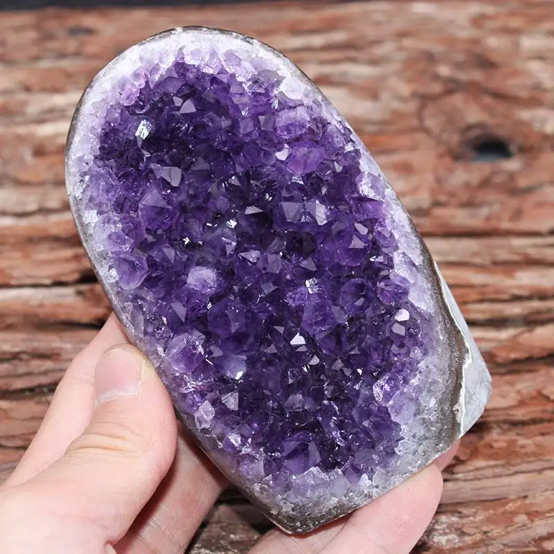 

500-600g Natural Raw Purple Amethyst Quartz Crystal Cluster Cut Base Geode Rough Stone Specimens Healing Energy Reiki Chakra Meditation Balance Home Desktop Fengshui Decor Ornament Collectible Mineral Rock Gemstone Art Craft Holiday Present Gift