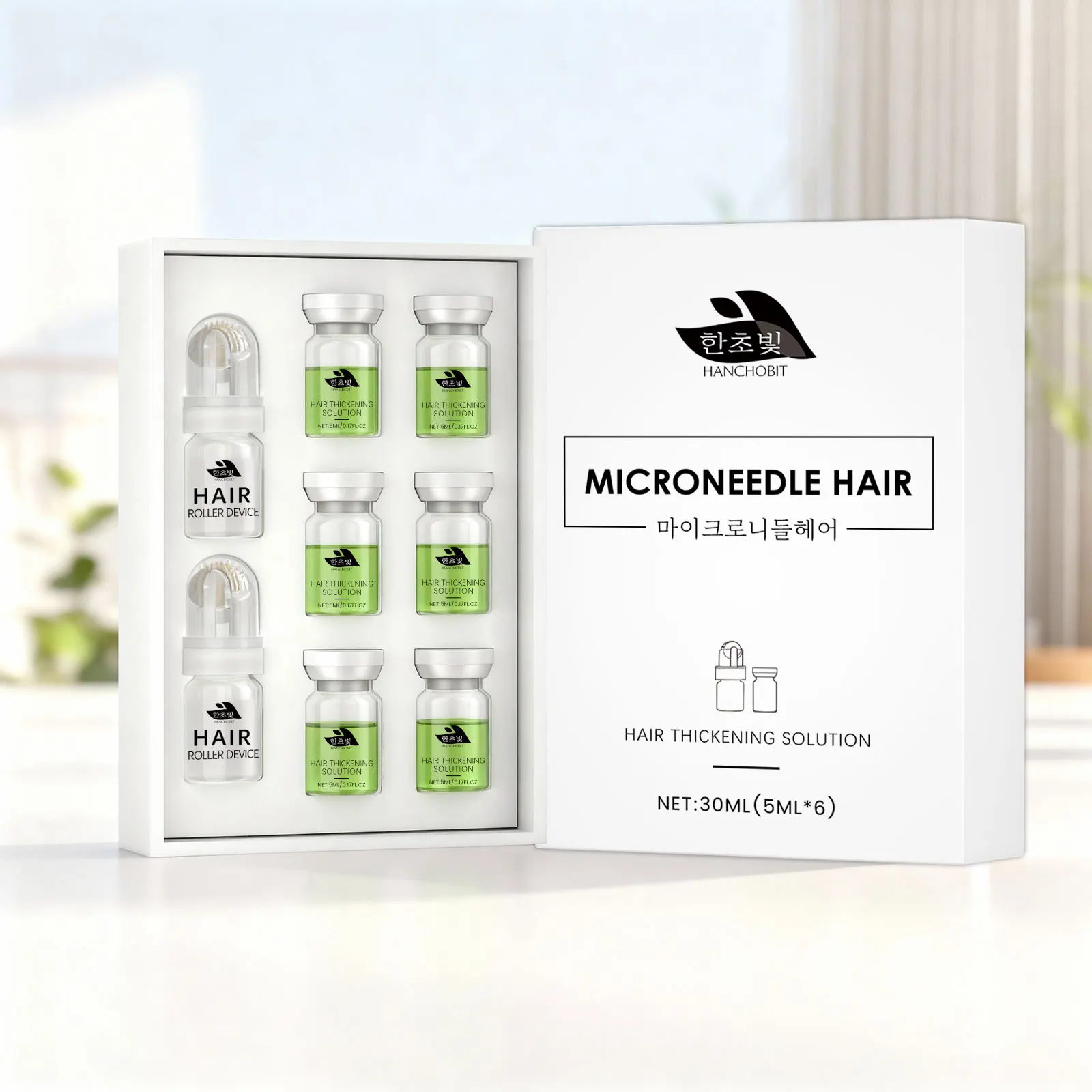 Esencia de Ampolla Coreana para el Crecimiento del Cabello, Crecimiento Rápido del Cabello, Cabello Más Grueso y Abundante, Fortalecimiento de la Raíz, Tratamiento para la Caída del Cabello, Set de Cuidado Capilar