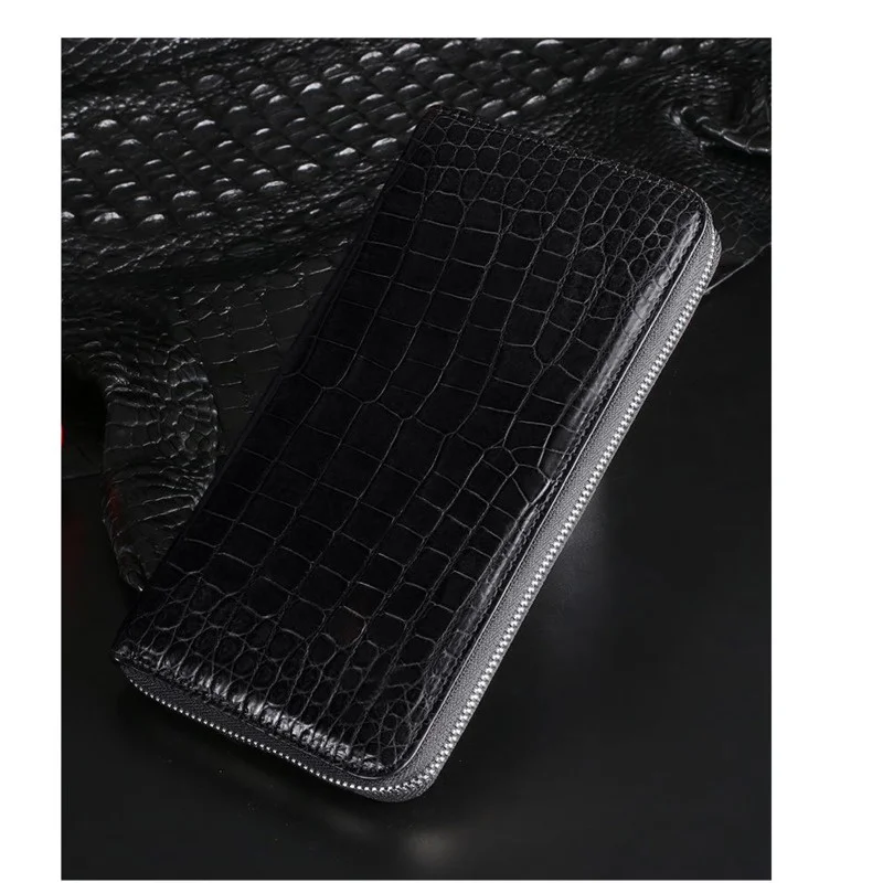 Men Medium Long Business Clutch Bags Genuine Leather Zipper Multi Card Wallet High-end Luxury Underarm Purse Fashion Billfold